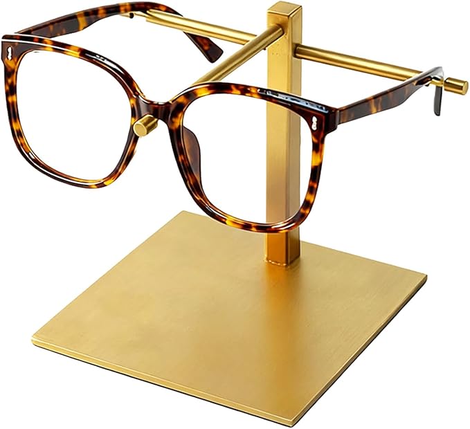 1-Tier Eyeglasses Holder, Titanium Brushed Sunglass Display Stand, Gold Eyeglass Stand, Eyeglass Holder for Nightstandï¼PATENT PENDING