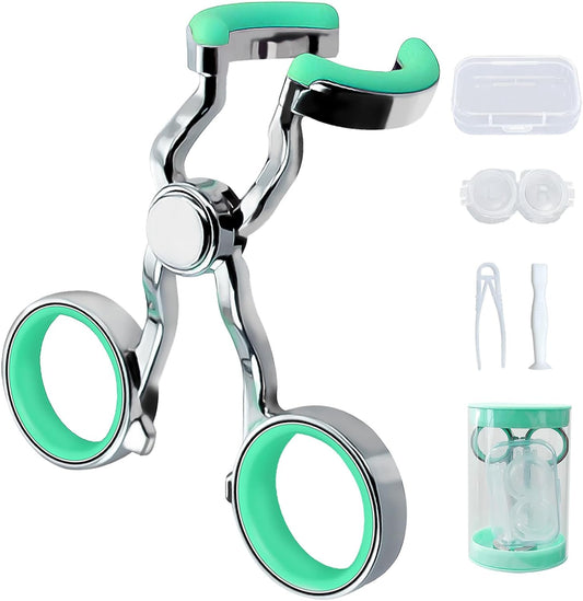 Easy Contact Lens Applicator Tool for Beginners, Professional Contacts Applicator Tool for Long Nails, Soft Tweezer Contact Lens Remover Tool with Storage Box, Portable Set