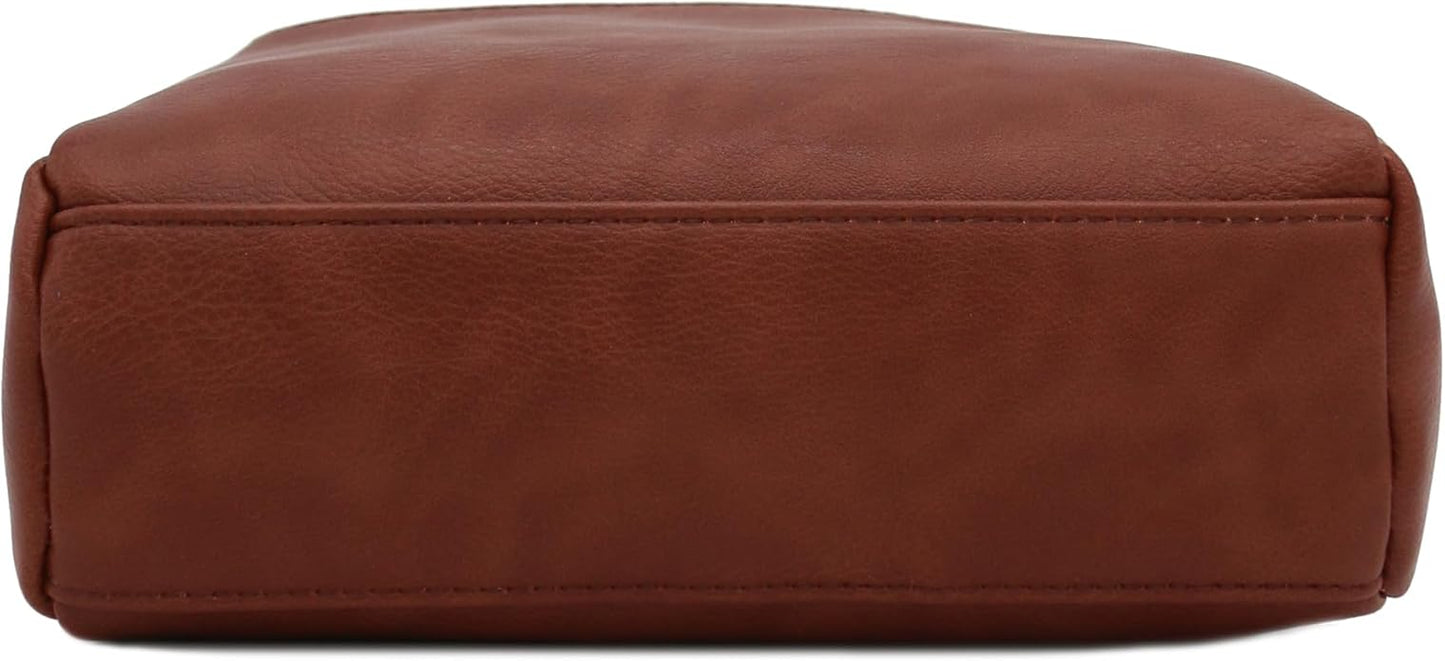 FashionPuzzle Triple Zip Small Crossbody Bag
