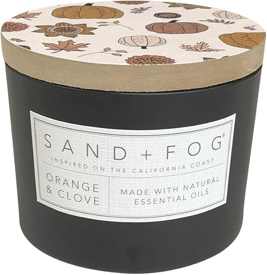Sand + Fog Scented Candle - Orange & Clove â Additional Scents and Sizes â 100% Cotton Lead-Free Wick - Luxury Air Freshening Jar Candles - Perfect Home Decor â 12oz