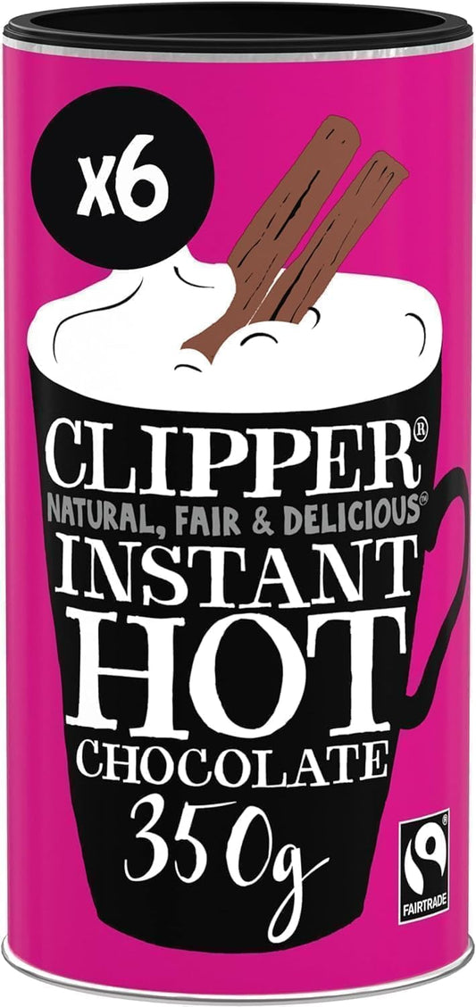 Clipper Fairtrade Instant Hot Chocolate 350 g (Pack of 6)