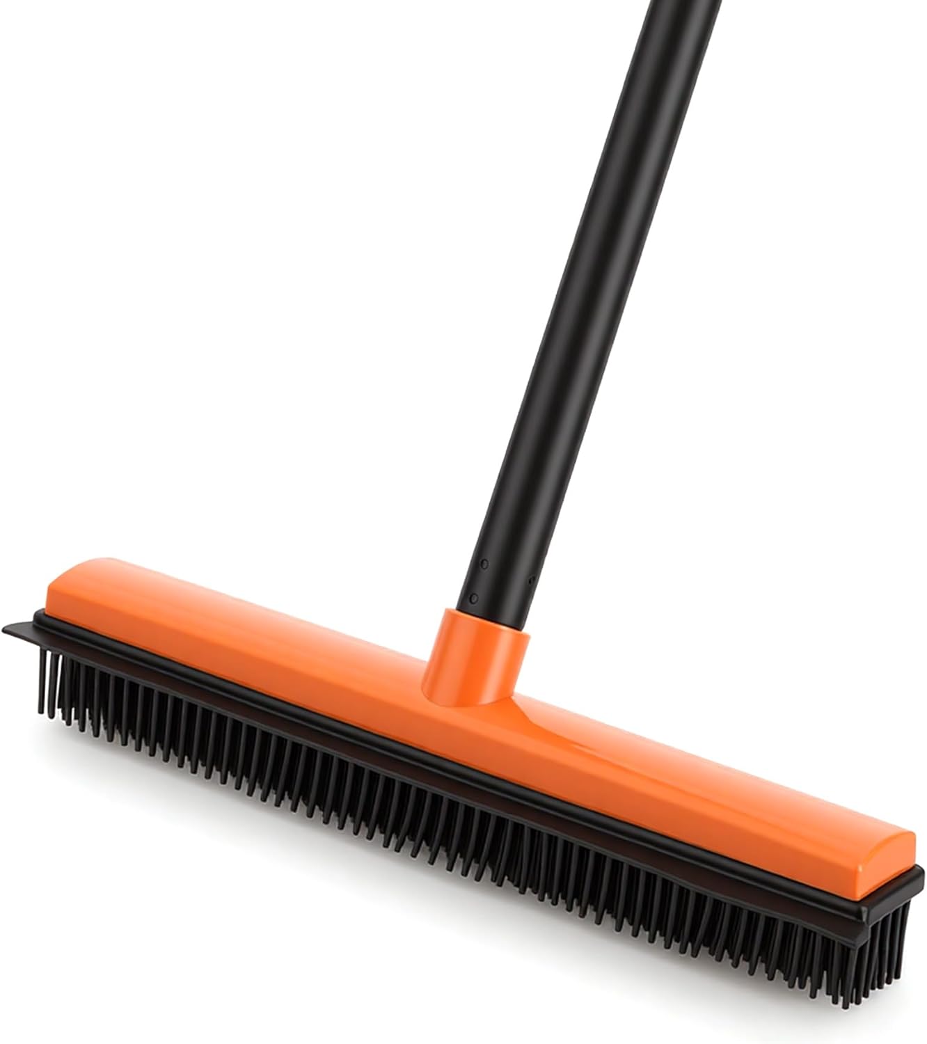 CLEANHOME Rubber Broom for Pet Hair on Carpet & Stairs, Adjustable Long Handle Rubber Broom & Squeegee, Pet Hair Remover Tool for Hardwood Tile Floors, Dog Cat Hair Broom