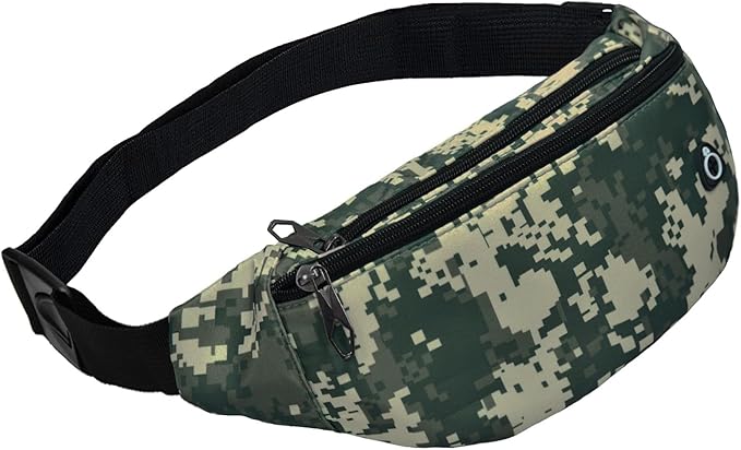 Fanny Packs for Men and Women, Waterproof Sports Waist Pack Bag for Travel Hiking Running Hands-free