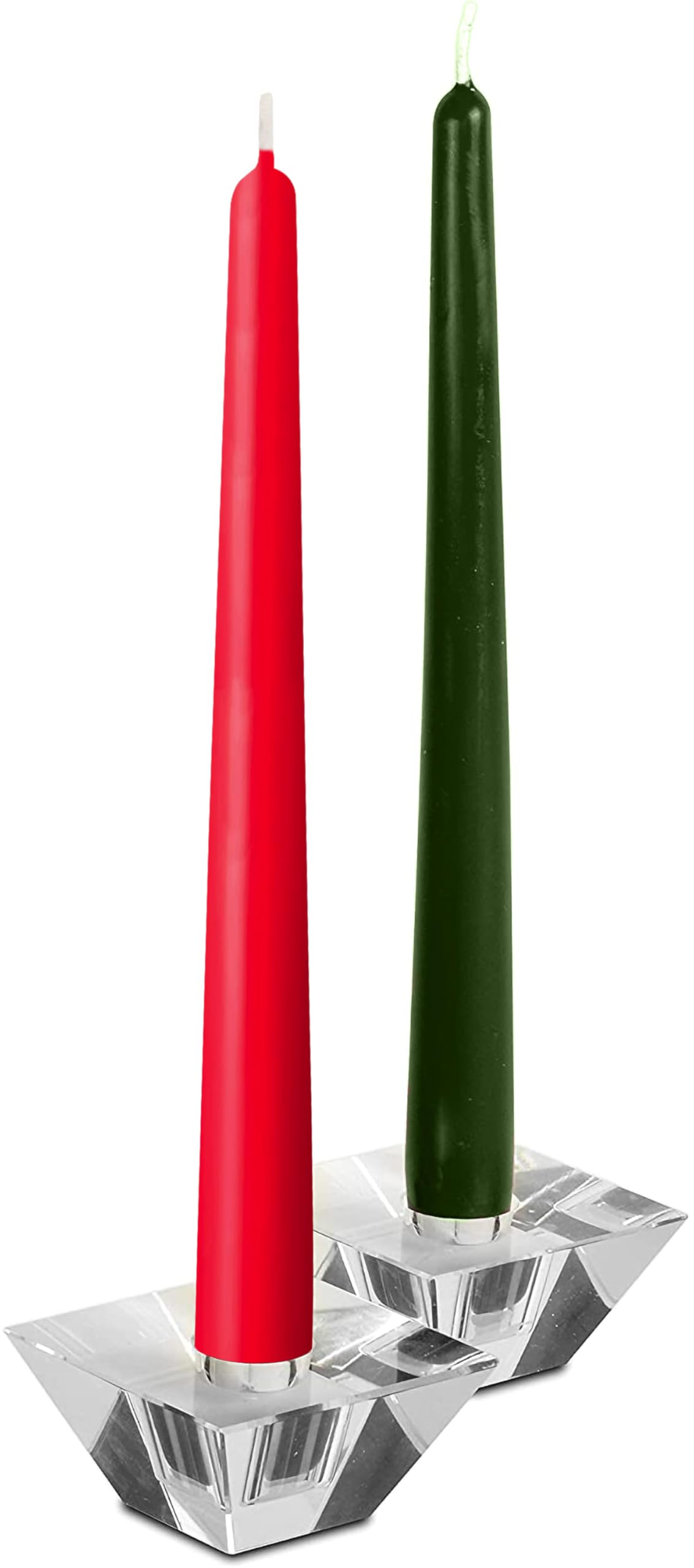 Hyoola Christmas Candles - Green and Red Taper Candles 10 Inch Dripless, 12 Pack Unscented Holiday Candles - European Made