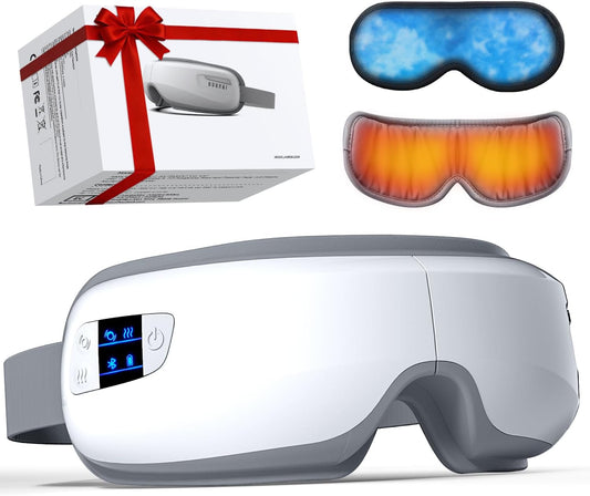 Eye Massager with Heat and Cooling, Fathers Day Dad Gifts for Husband Men, Heated Eye Mask Reduces Migraines, Dry Eyes, Headache Relief Eye Care Devices, Birthday Gifts for Mom Women Men Her