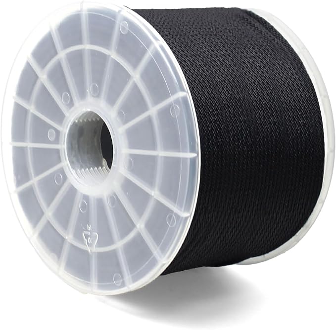 MERIANE Black Nylon Rope 1/8inch 500FT â Multipurpose Solid Braided Rope â Ideal Use for Camping, Clothesline, Marine, Flag Line â Abrasion & UV Resistant â Shock Absorption Rope for Indoor Outdoor