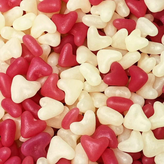 Pink and White Jelly Hearts (Strawberry and Vanilla) 1 Kilo Bag