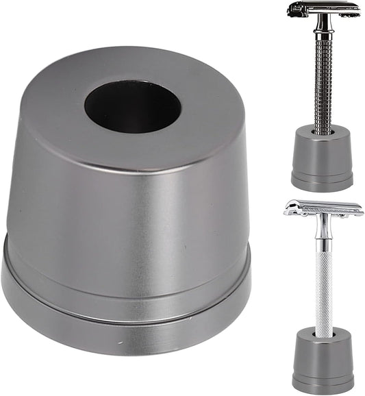 Sonew Safety Stand, Men's Metal Manual Beard Shaver Holder Base for Bathroom Countertops, Base Tool