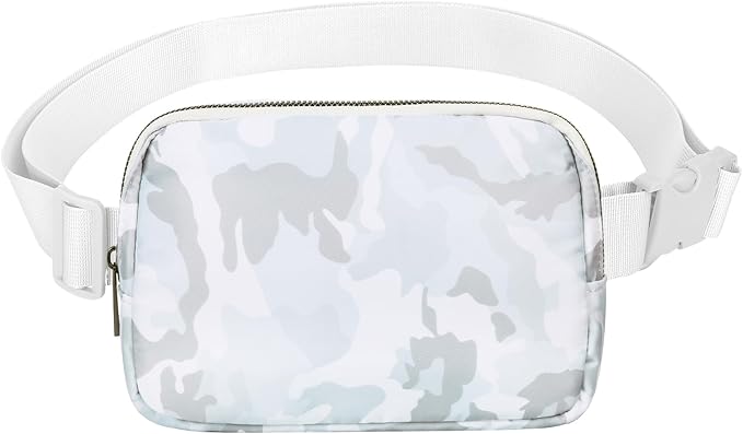 VOROLO Fanny Pack For Women And Men Crossbody Bag Belt Bag with Adjustable Strap Graduation Gifts Camo White