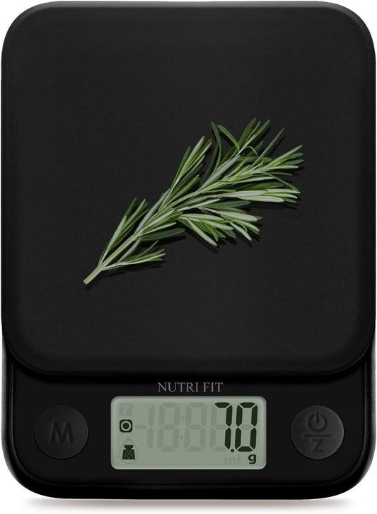 Food Scale Kitchen Scale Weight Grams and Ounces Small Digital Scale for Weight Loss Baking Cooking Coffee of NUTRI FIT, Max 11lb 0.5g Increment, LCD Smart Tare, Easy to Use for Travel, AAA Battery
