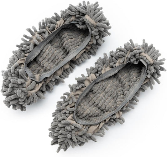 Microfiber Cleaning Slippers – Wearable Mop Shoes Worn on the Feet, Reusable Hand-Washable Non-Slip Floor Cleaning Slippers for Hardwood & Tile