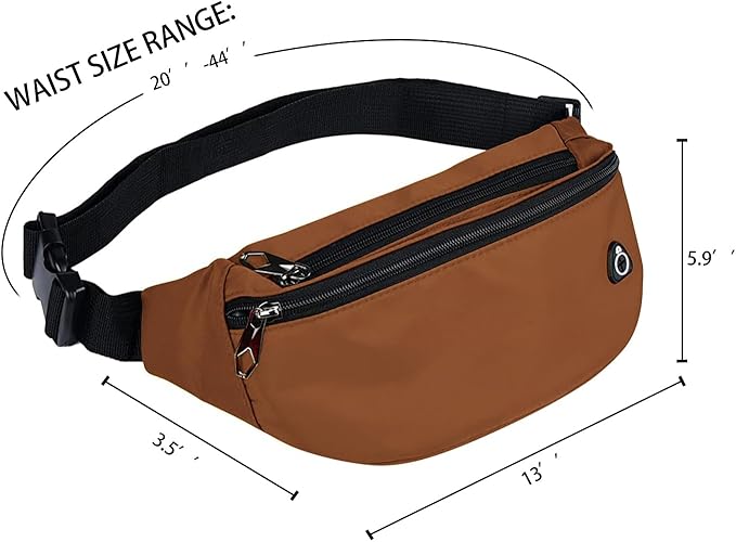 Fanny Packs for Men and Women, Waterproof Sports Waist Pack Bag for Travel Hiking Running Hands-free