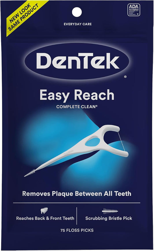 DenTek Complete Clean Floss Picks | Removes Food & Plaque | 75 Count