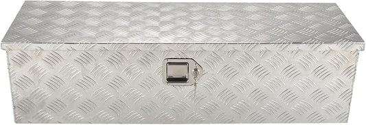 39''Inch Aluminum Truck Tool Box Truck Bed Toolbox Truck Trailer Chest Box Trailer Underbody Storage Organizer Waterproof Square Storage Organizer w/Lock & Keys Silver(â39" Lx13 Wx10 H)