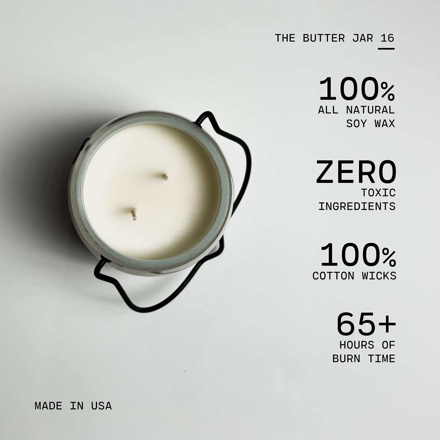 Milkhouse Candle Company Berries & Cream Soy Candle - Raspberry | Blueberry | Sugarcane Scented - 16 oz Butter Jar with Lid, 65+ Hour Burn Time, Made in the USA