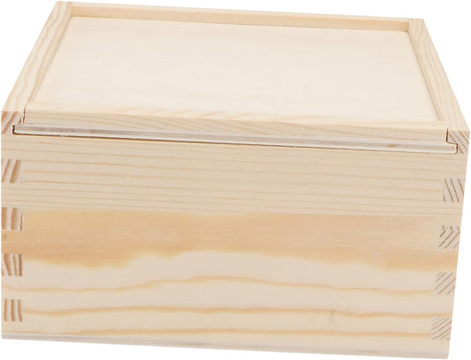 Alipis Wood Wedding Candy Box 15x15x8cm Portable Wooden Box with Drawer for Bridesmaid Party Favors and Festival Candy Packaging
