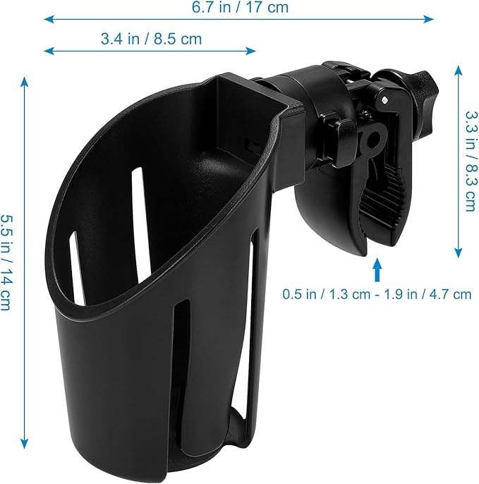 Accmor Stroller Cup Holder, Universal Cup Holder for Uppababy Nuna Doona Strollers, Bottle Drinks Holder for Wheelchair, Walker, Bike, Scooter