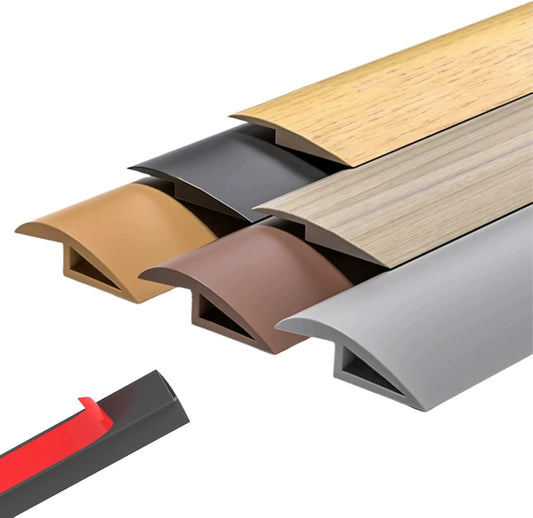 10 Ft Carpet to Tile Transition Strip, Floor Transition Strip Self Adhesive, Vinyl Door Threshold Strips for Doorways, Floor Edge Binding for Laminate and Wood Flooring(White,7mm x 10ft)