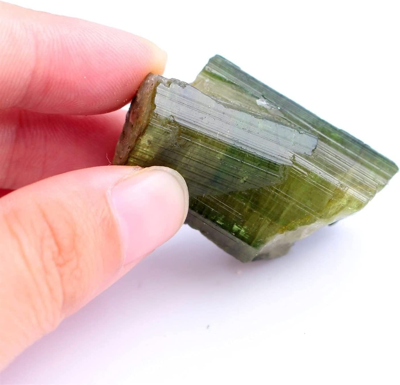 1PC Natural Green Tourmaline Quarzt Rough Stone Raw Gemstone Mineral Specimen Irregular Crystals Collection Reiki Healing (Color : Green, Size : 5 15g)