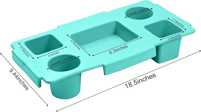 Topper Tray for Bogg Bag Large – Waterproof EVA Table Top Organizer Lid with Cup Holder, Snack, Phone & Drink Holders for Beach, Pool, Picnic, Travel (Green)