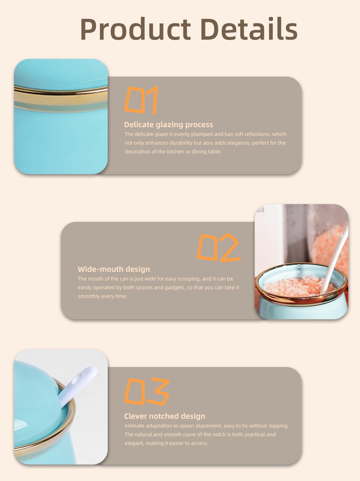 HAOTOP 12oz Sugar Bowl with Lid and Spoon,Simple Ceramic Sugar Jar Sugar Container Sugar Dispenser Coffee Bar Accessories, Modern Kitchen Countertop Canisters, Turquoise