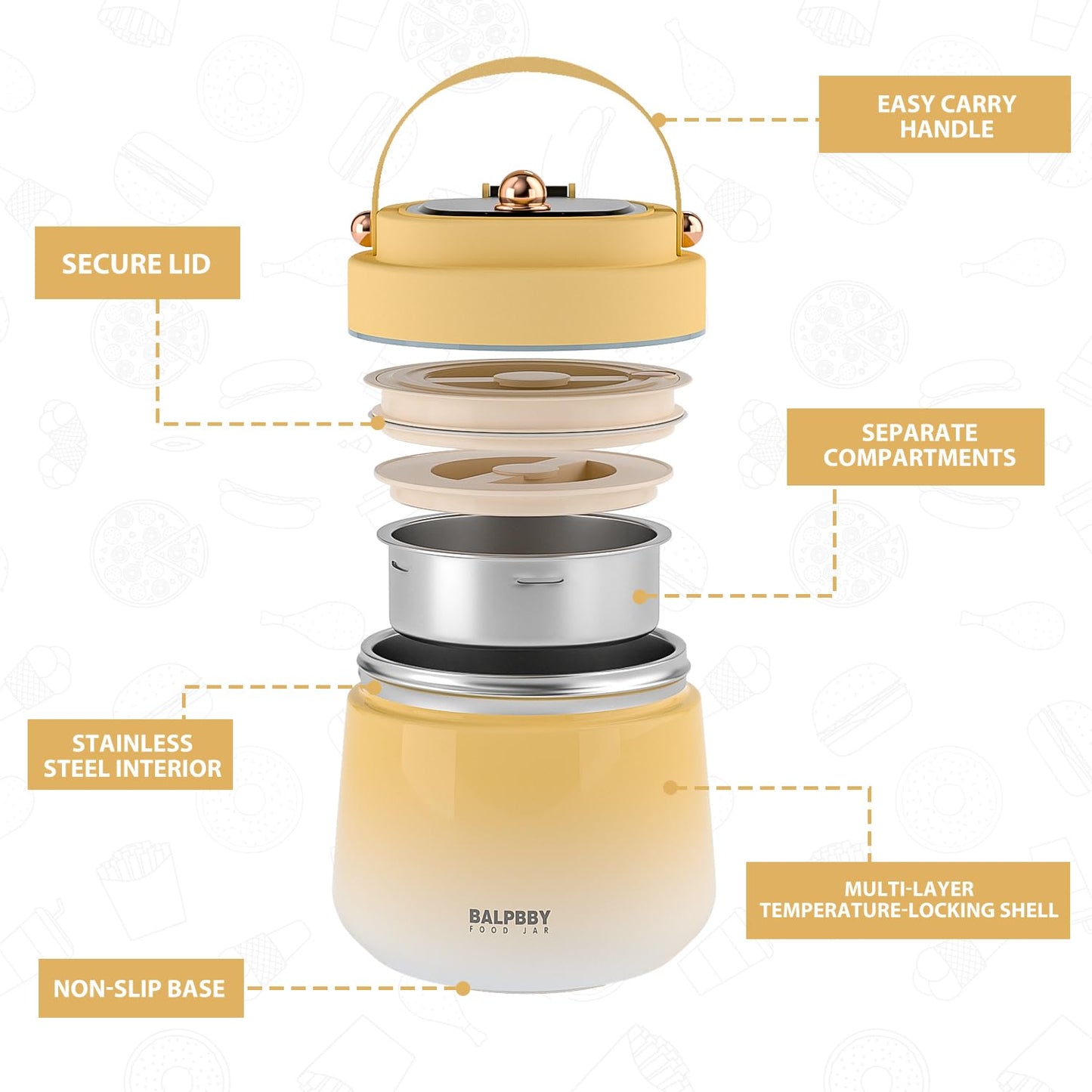 Thermo for Hot Food Adults 40OZ Soup Thermo Lunch Containers Wide Mouth Vacuum Insulated Food Jar Stainless Steel Leakproof Lunch Box with Spoon and Fork, Keeps Food Warm, Ideal Gift for Women
