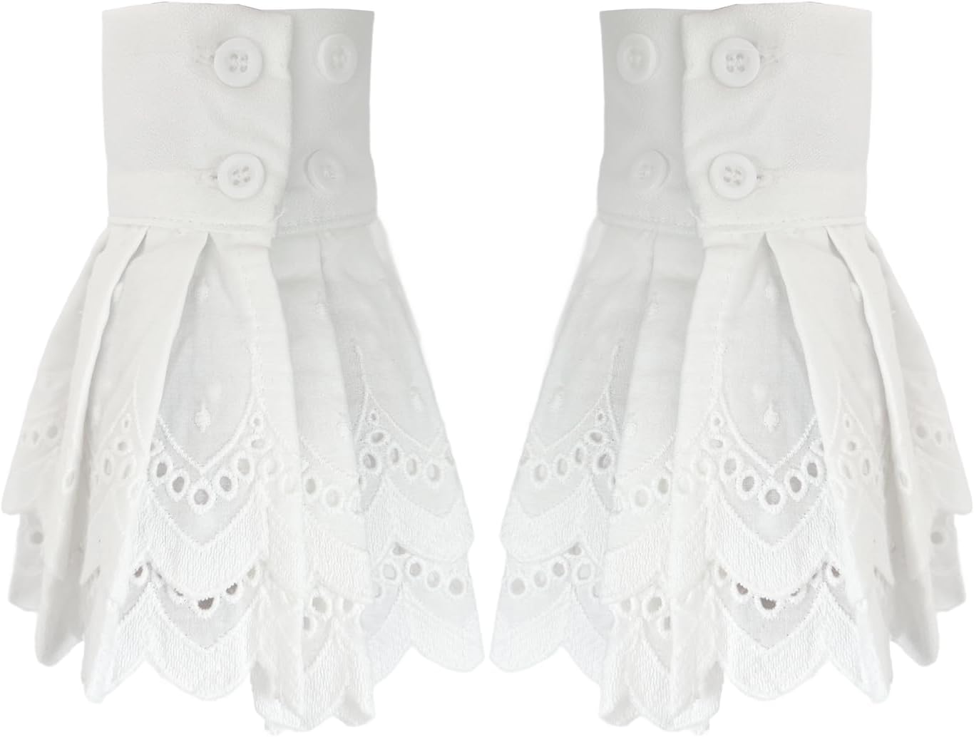 Joyci Pleated Cuff Stretch Bracelet Costume Layered False Sleeves Detachable Ruffled Wrist Cuffs for Women Girl
