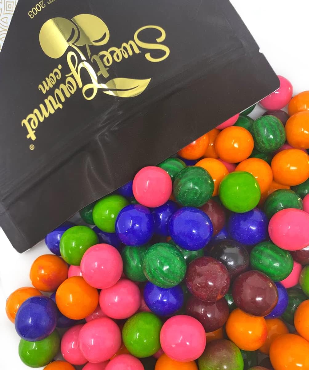 SweetGourmet Summer Garden Fruit Mix Gumballs | Cherry, Apple, Grape, Peach, Watermelon, Lemonade | 1.5 Pounds
