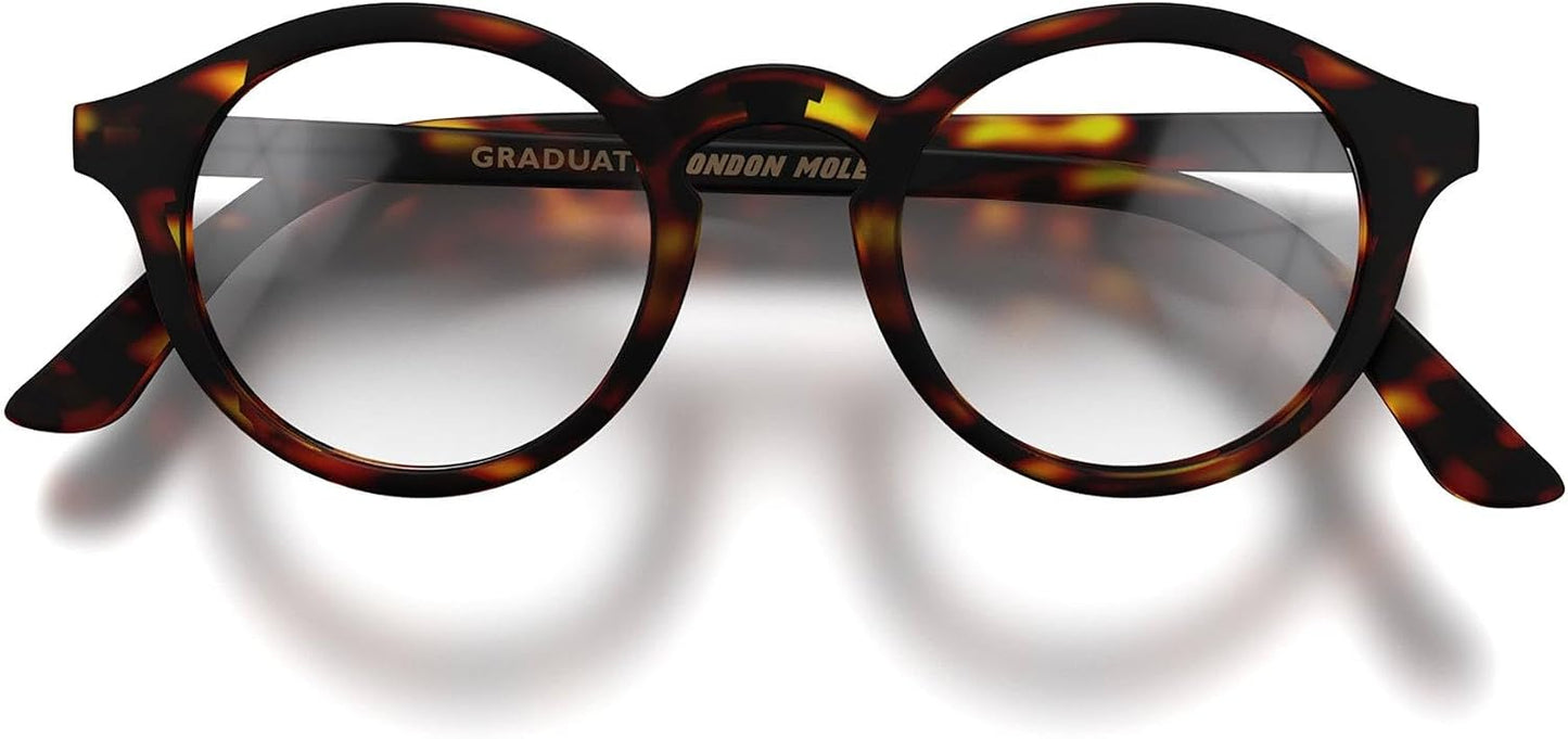 LONDON MOLE® Graduate blue light glasses | Round panto-style blue blockers | Anti-eyestrain | Unisex | Spring Hinges