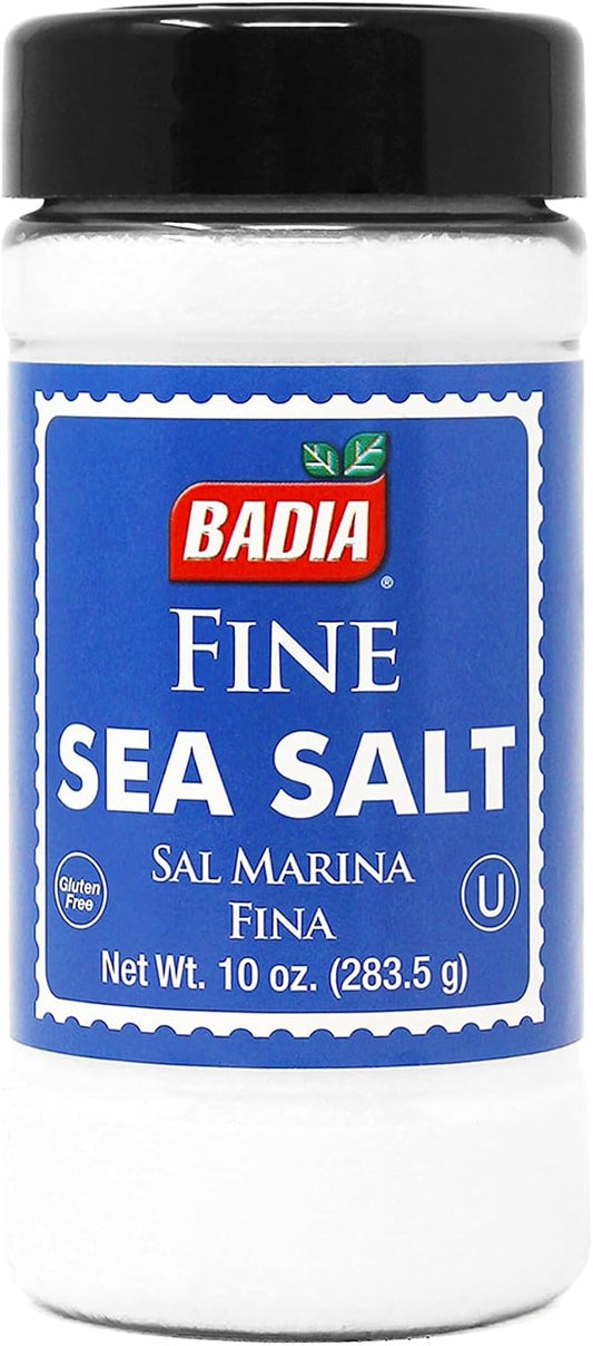 Badia Sea Salt, Fine Ground 10 oz – Pure & All-Natural - Kosher