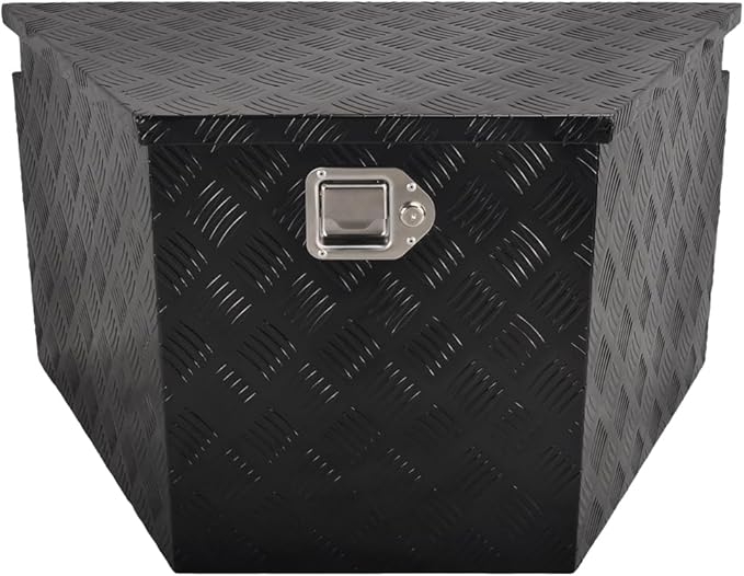 33''Inch Aluminum Trailer Tongue Tool Box Truck Bed Toolbox Truck Trailer Chest Box Underbody Storage Organizer Waterproof Square Storage Organizer wi/Lock & Keys Black(â33" Lx19 Wx18 H)
