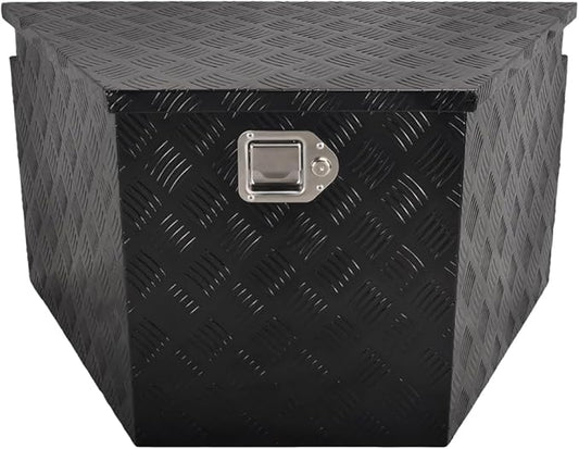 33''Inch Aluminum Trailer Tongue Tool Box Truck Bed Toolbox Truck Trailer Chest Box Underbody Storage Organizer Waterproof Square Storage Organizer wi/Lock & Keys Black(â33" Lx19 Wx18 H)