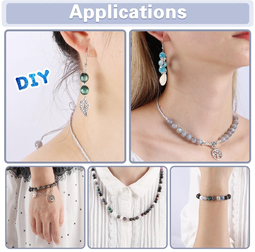 Glass Beads for Jewelry Making, 18 Colors Glass Beads for Bracelets Making kit Including 2-8mm Bead spacers/Lava Beads/Stone Rock DIY Jewelry Making Supplies for Adults (Thanksgiving, Christmas)