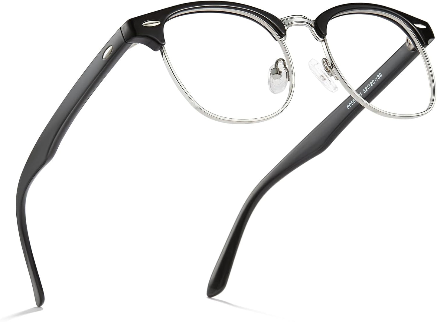 Cyxus Blue Light Glasses Men Retro Semi Rimless Clear Blue Light Glasses for Computer Eye Strain Gaming Glasses Anti Harmful Blue Light for Men Women