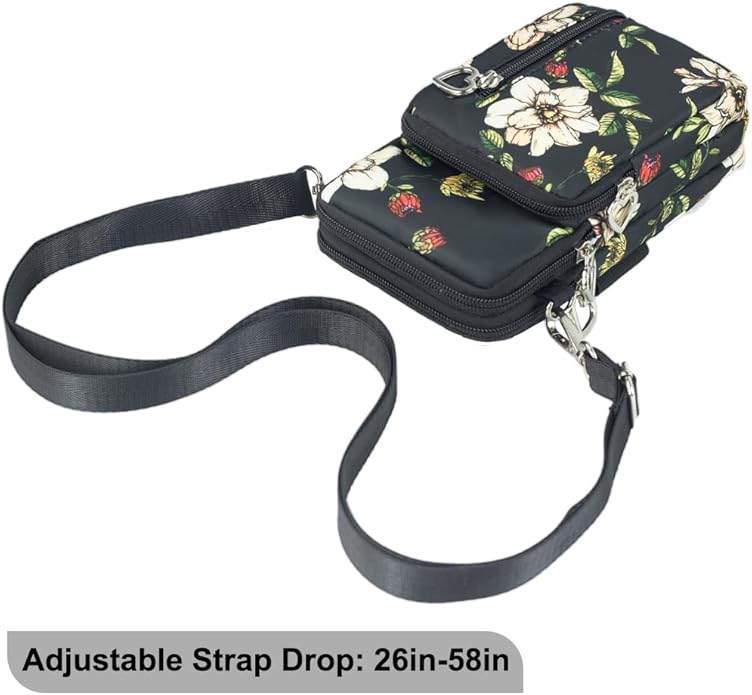 JANKS Small Crossbody Bag for Women - Mini Phone Purses with Crossbody Strap and Wallet - Nylon Arm Bag