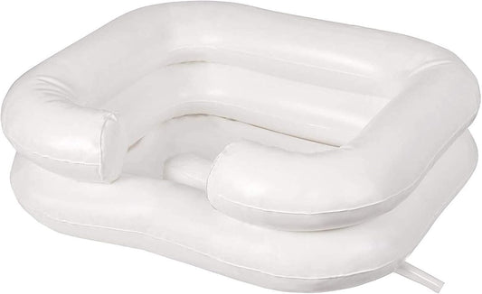Portable Inflatable Shampoo Basin for Bedside and in Bed for Elderly, Disabled, Pregnant, Bedridden, Handicapped. Wash Hair in Bed Shampoo Bowl with Drain Tube Use for Washing Coloring Hair,