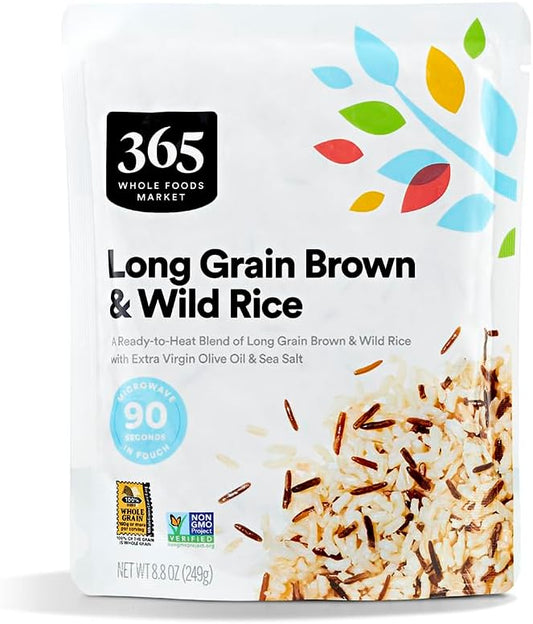 365 by Whole Foods Market, Long Grain Brown & Wild Rice, 8.8 Ounce, (Ready to Heat)