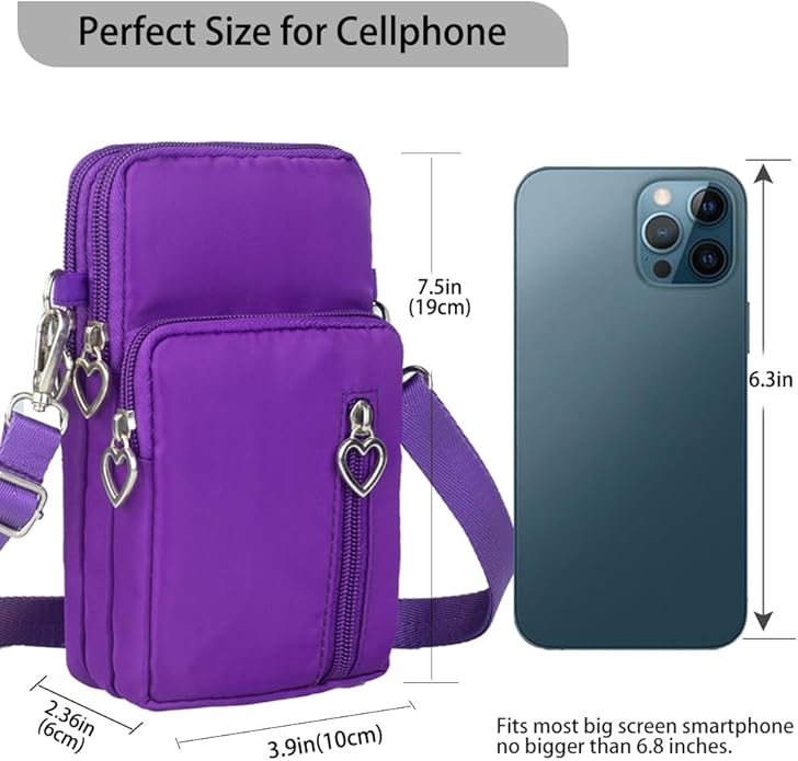 JANKS Small Crossbody Bag for Women - Mini Phone Purses with Crossbody Strap and Wallet - Nylon Arm Bag