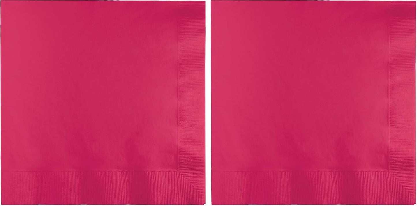 Creative Converting DINNER NAPKINS 3PLY 1/4FLD, 25 Count, Hot Magenta (Pack of 2)