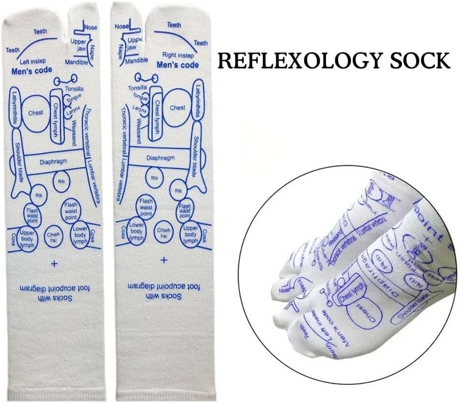 Jinshining White Reflexology Socks Set,Reflexology Socks with Trigger Point Massage Tool, Acupoint Socks Set, Massage Tools and Equipment