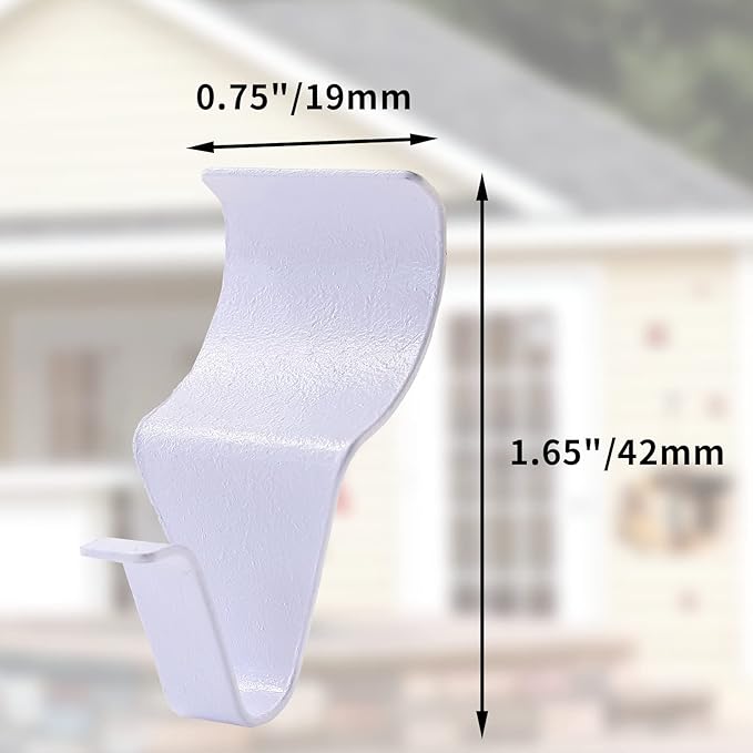 Biaungdo 24 Pcs Vinyl Hooks, Heavy Duty Stainless Steel White Vinyl Hangers, No Hole Needed Low Profile Siding Clips for Hanging Wreath, Outdoor Christmas Decorations