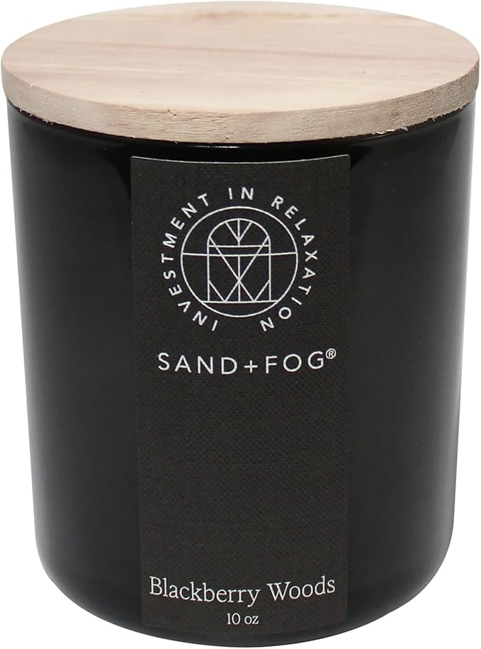 Sand + Fog Scented Candle - BlackBerry Woods â Additional Scents and Sizes â 100% Cotton Lead-Free Wick - Luxury Air Freshening Jar Candles - Perfect Home Decor â 10oz