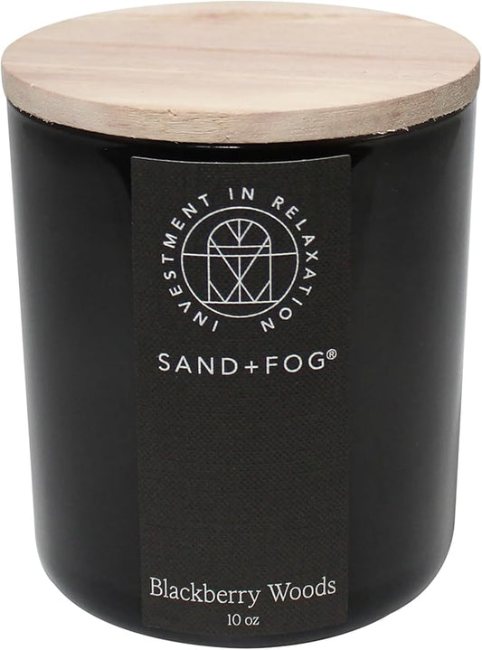 Sand + Fog Scented Candle - BlackBerry Woods â Additional Scents and Sizes â 100% Cotton Lead-Free Wick - Luxury Air Freshening Jar Candles - Perfect Home Decor â 10oz