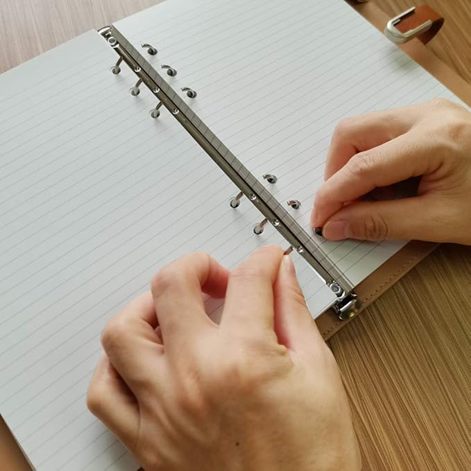 A5 Lined Paper, Refills for Filofax Planner, Organizer, Binders, 6 Hole Punched, 100 Sheets/200 Pages, 100gsm, White, 5.8 x 8.2 Inch
