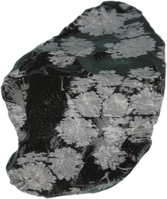 Erliway 1.25-2" Snowflake Obsidian Raw Crystals, Natural Rough Snowflake Obsidian Stone, Healing Raw Stones for Fountain Rock, Home Decor Meditation Energy Balancing Wire Wrapping Wicca & Reiki