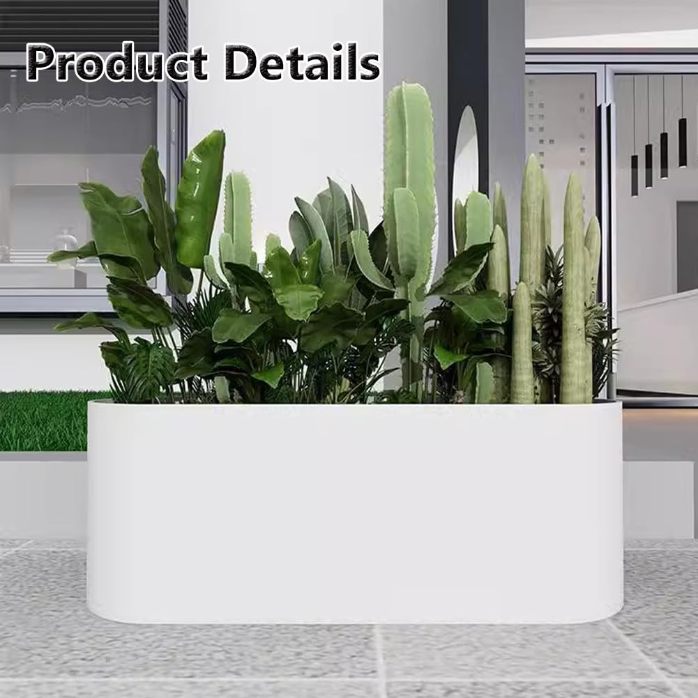 Sions Freestanding Planter Garden Beds, Outdoor Galvanized Planter Raised Garden Boxes, Raised Vegetable Gardens and Balcony Plant Tray Planting Beds,White 50cm*30cm*50cm