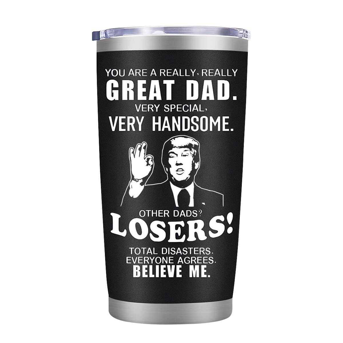 LEIOH Fathers Day Dad Gifts from Daughter Son,Dad Birthday Gifts,Fathers Day Birthday Gift for Men Papa Grandpa Uncle Stepdad,20 oz Tumbler Mug Black