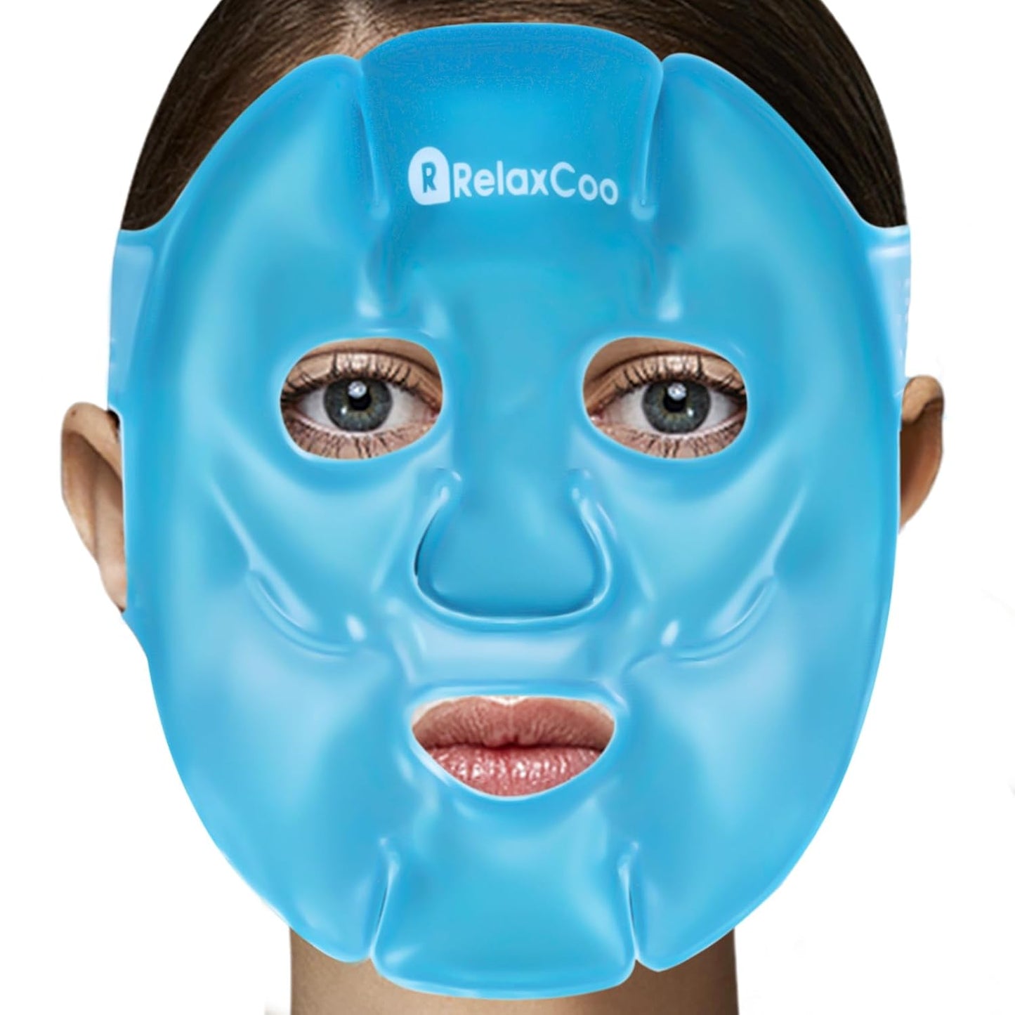 Cold Face Eye Mask Ice Pack Reduce Face Puff,Dark Circles,Gel Hot Cold Compress,Face SPA for Woman Sleeping, Pressure, Headaches, Skin Careï¼ Blue