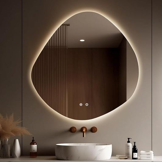 WallBeyond LED Bathroom Mirror with Lights, 30 x 30 Inch Led Bathroom Vanity Mirror for Wall, Anti Fog Mirror for Bathroom, 3 Colors and Dimmable Light, Horizontal/Vertical