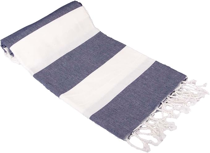Clotho Set of 4 Turkish Beach Towel with 2 Towel Bands - Beach Towels Oversized 4 Pack - 100% Cotton 40 x 70 inches - SandProof Fast Drying Large Pool Towels